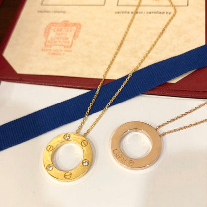[Vicky]LOVE NECKLACE 16MM 3 DIAMONDS