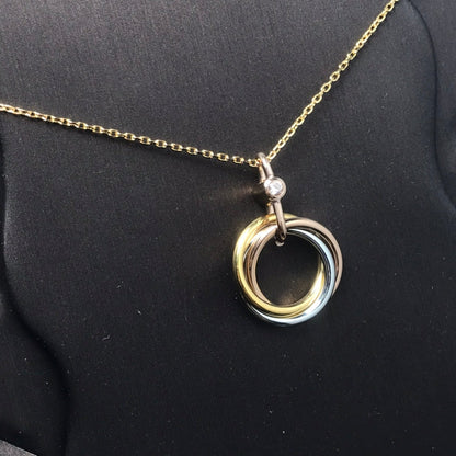 [Vicky]TRINITY SILVER GOLD PINK GOLD NECKLACE