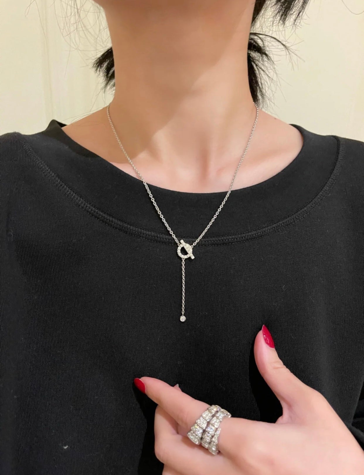 [Vicky]FINESSE SILVER DIAMOND NECKLACE