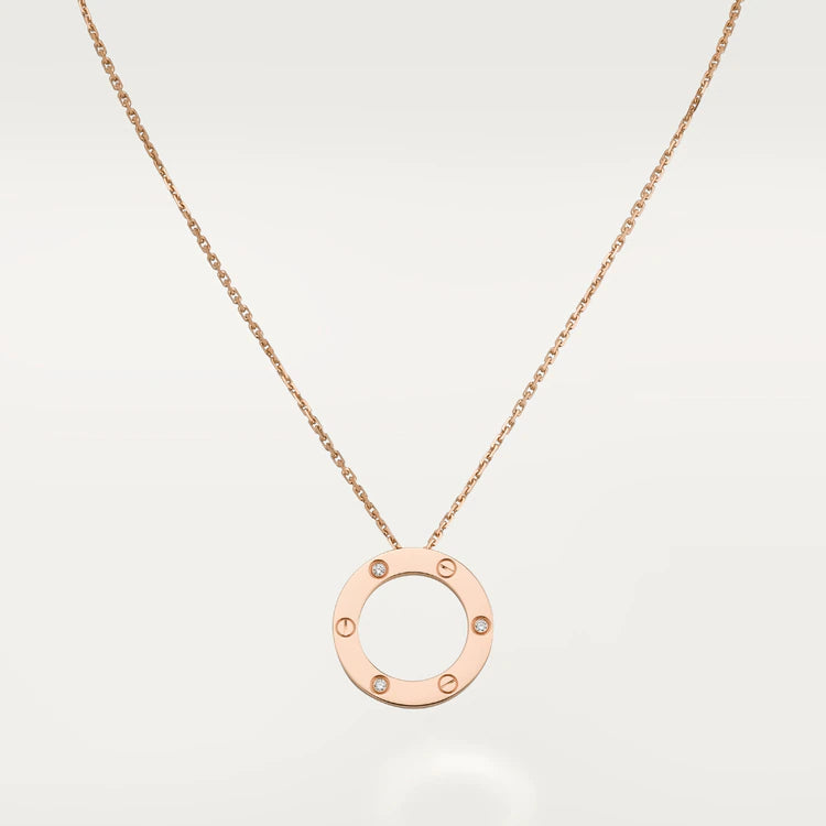 [Vicky]LOVE NECKLACE 16MM 3 DIAMONDS