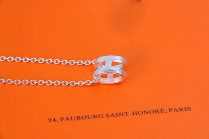 [Vicky]HM NECKLACE H LETTER OVAL SERIES