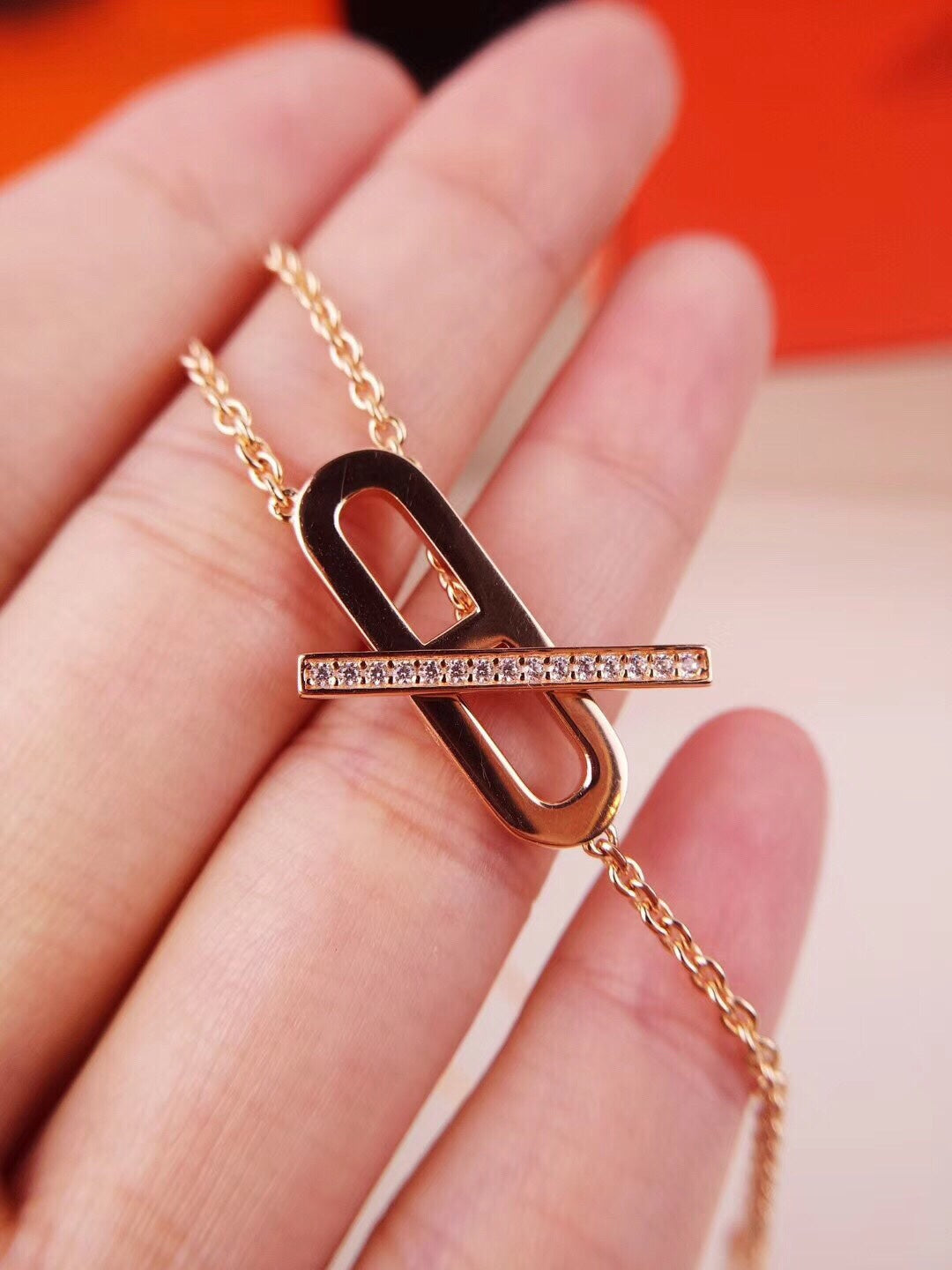 [Vicky]HM FIRE PIG NOSE NECKLACE TRENDY STREET
