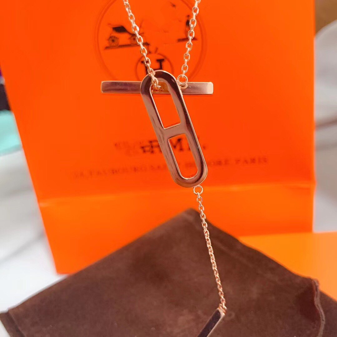 [Vicky]HM NECKLACE PLATINUM ROSE GOLD DIAMOND
