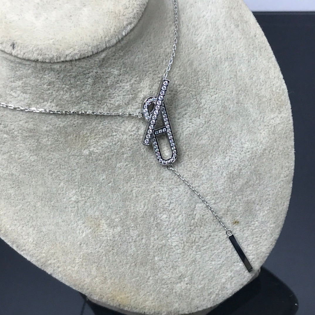 [Vicky]HM NECKLACE PLATINUM ROSE GOLD DIAMOND
